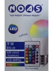 YL95-9029-T10 9Watt Kumandalı Rgbw LED Ampul - Dim Edilebilir - Hafızalı E27 Duylu 810 Lümen